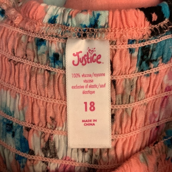 Pink and Blue Floral High Low Romper - Picture 5 of 5